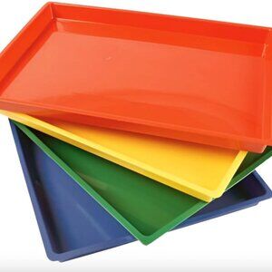 CONSTRUCTIVE PLAYTHINGS "MESSY" TRAYS FOR CREATIVE PLAY - FOUR-PACK LIKE NEW